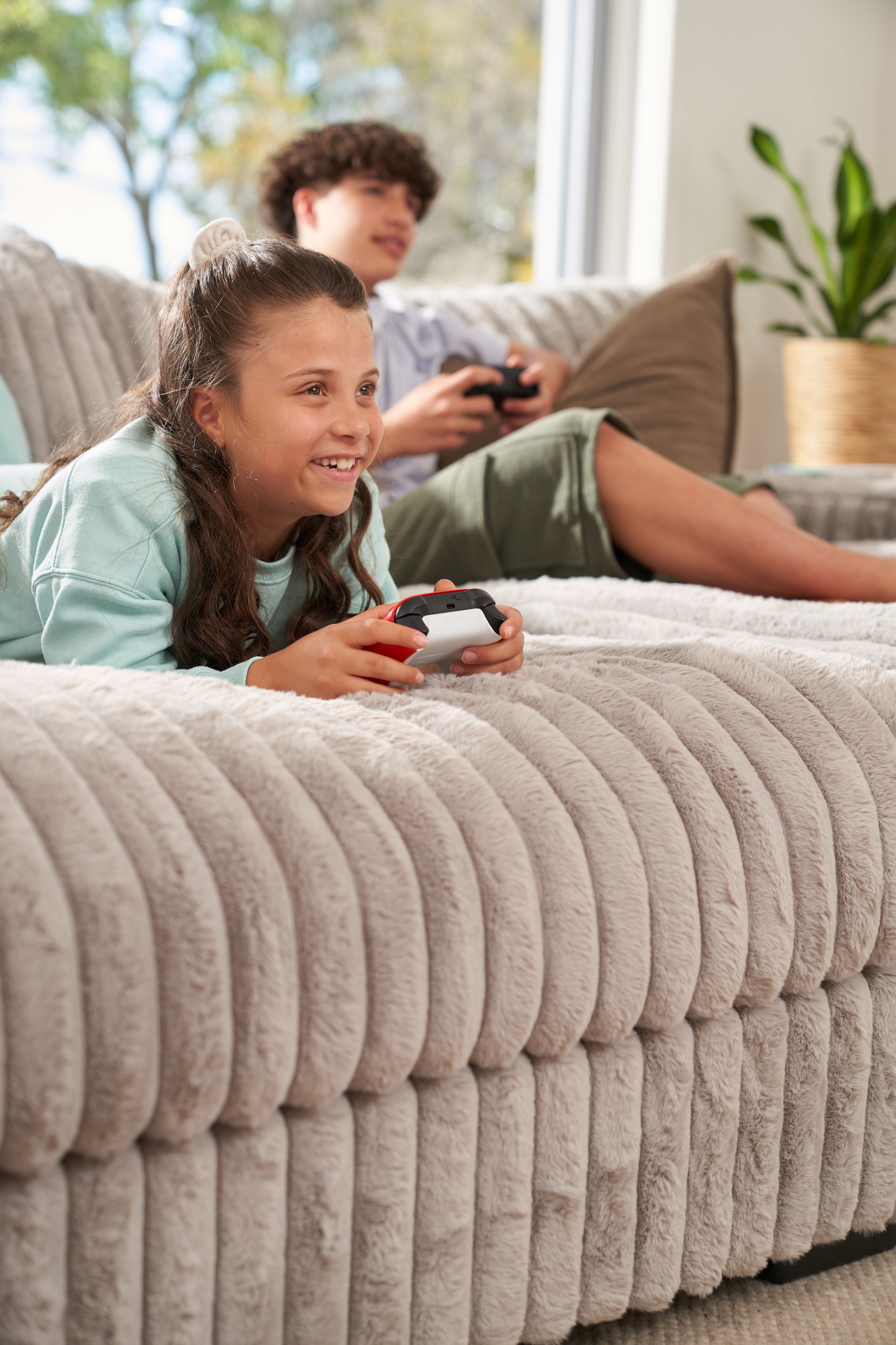 Temptation Chaise Sofa 2 Piece 4 seater