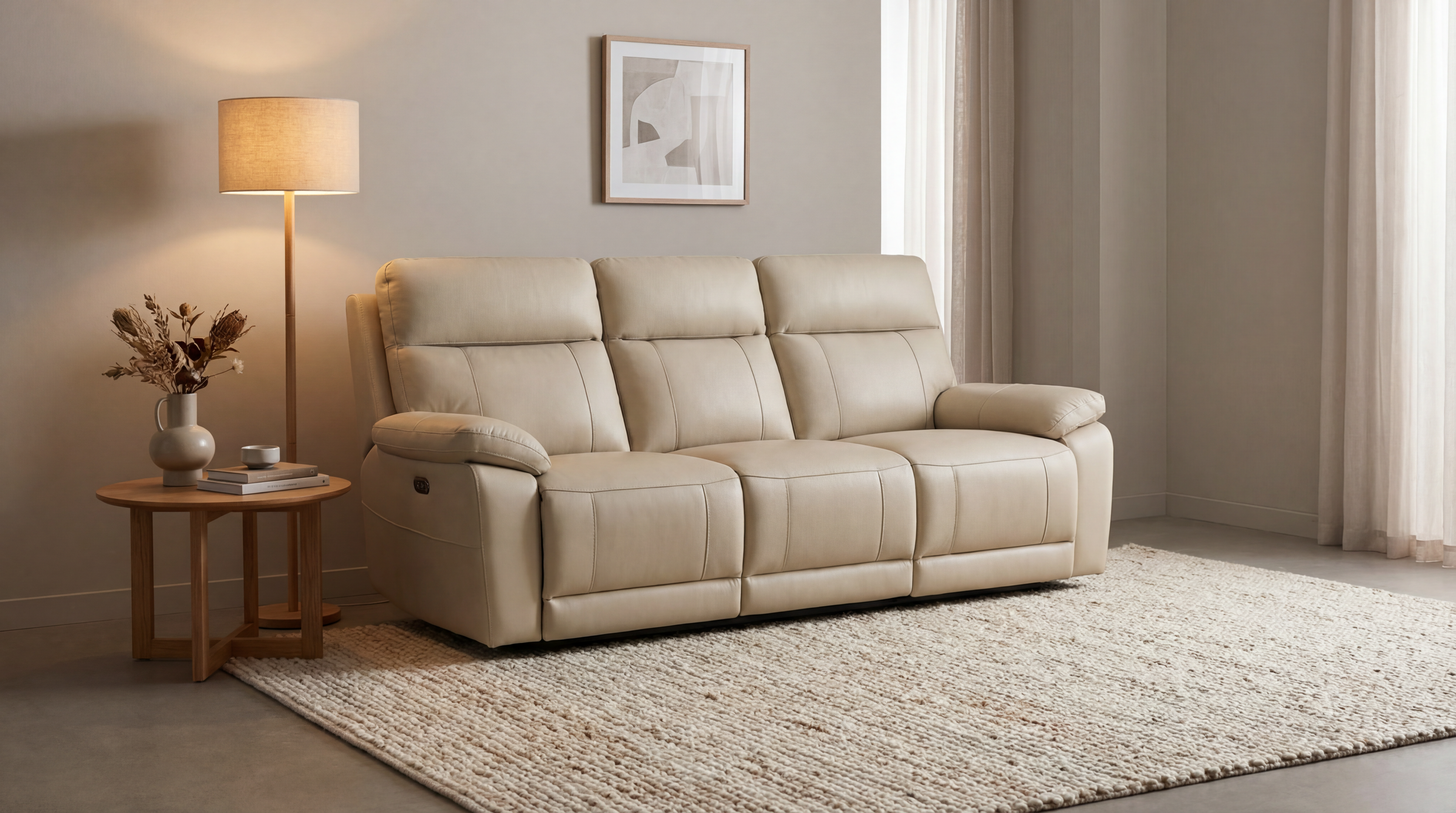 Hobart Leather Recliner Sofa