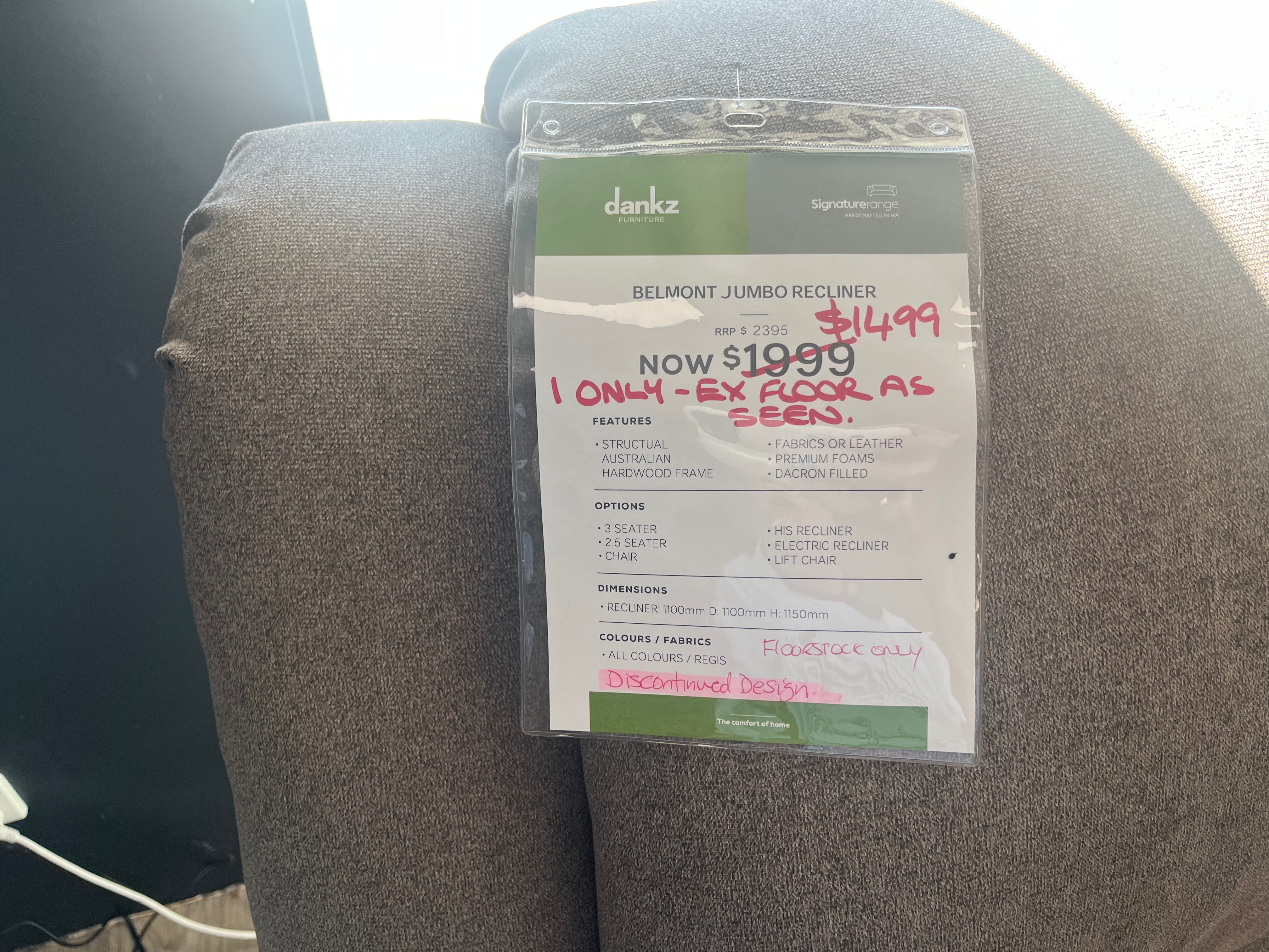 Belmont Jumbo Recliner (Joondalup)