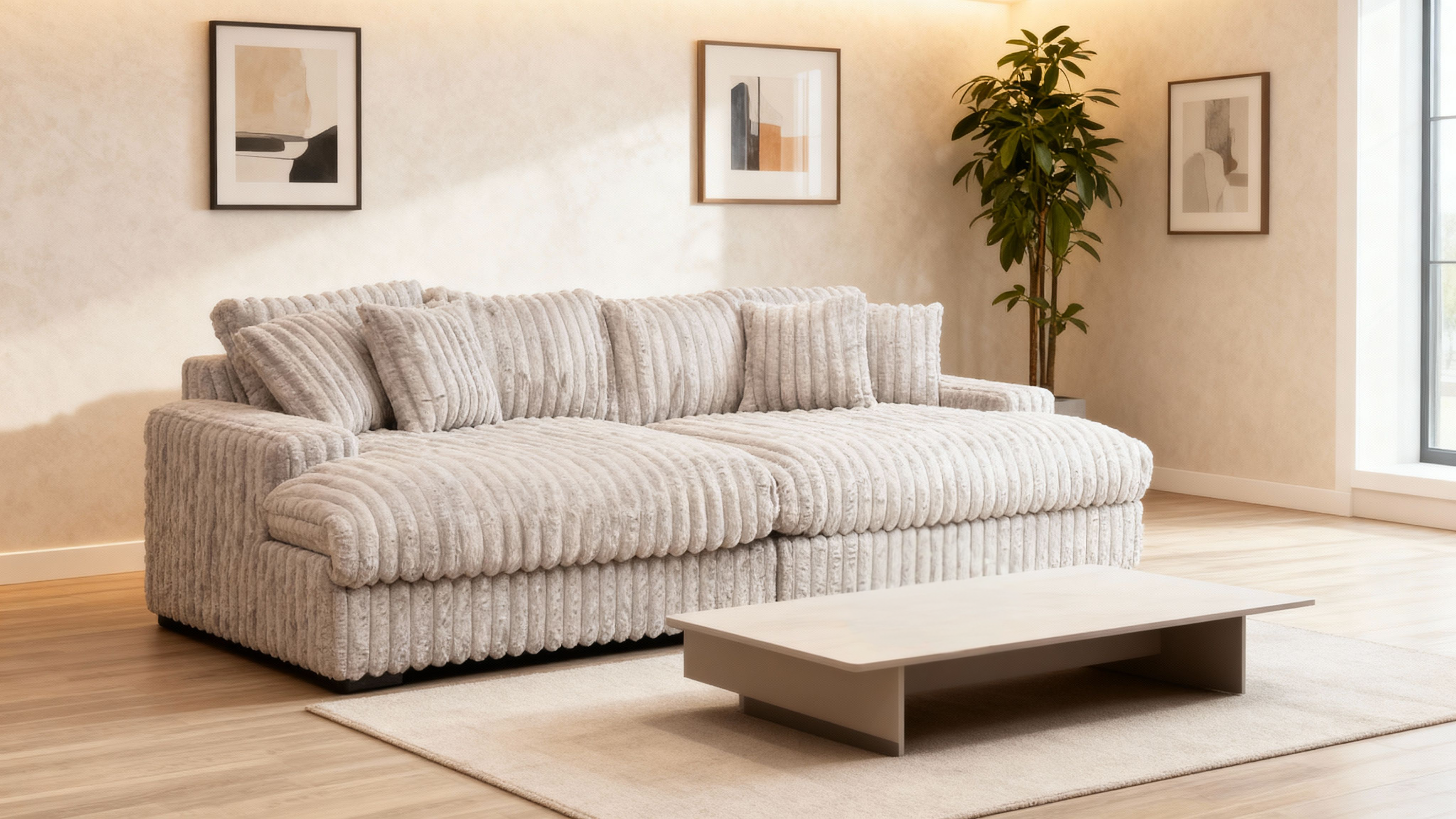Temptation Chaise Sofa 2 Piece 4 seater