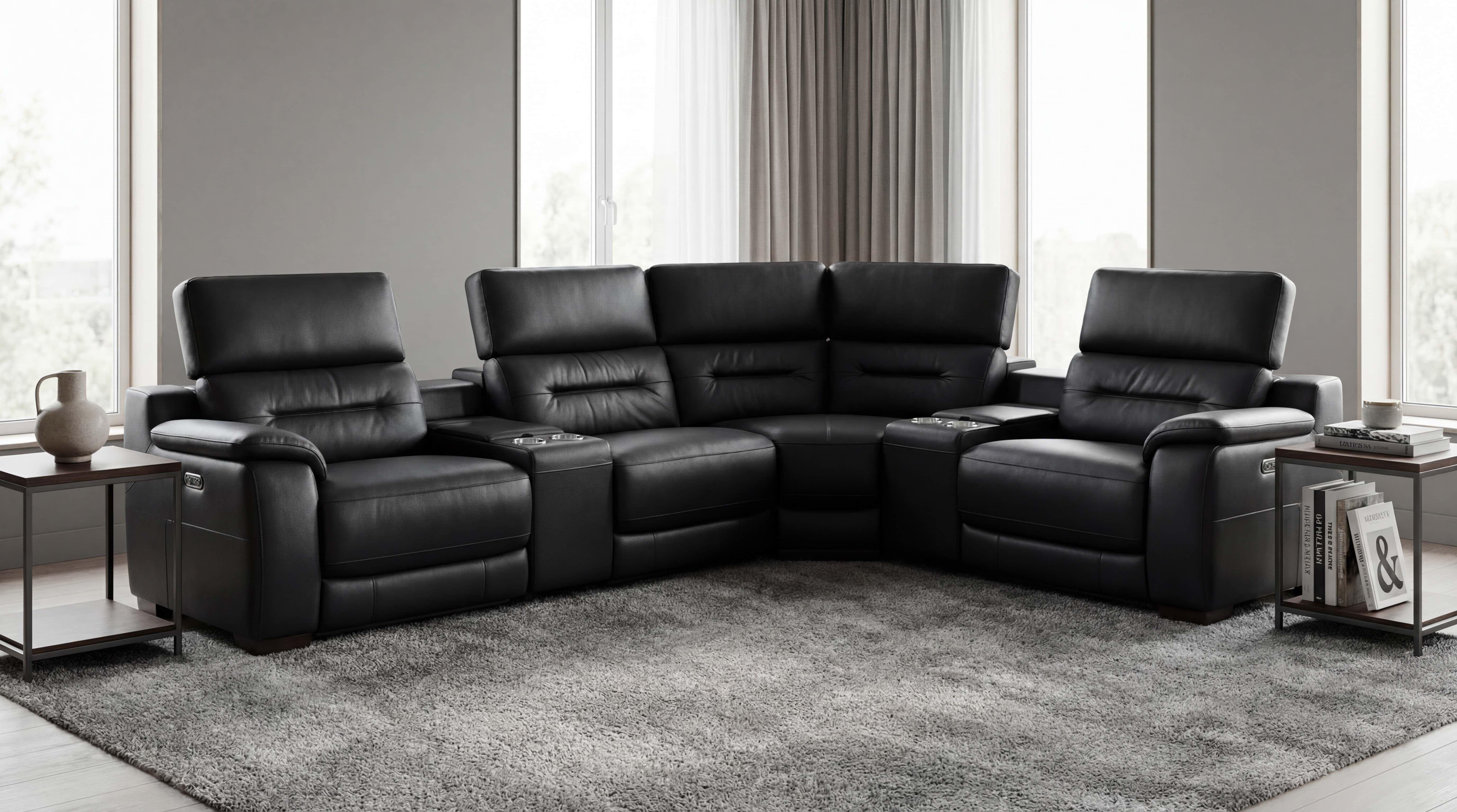 Yarra Leather Chaise/Corner Modular Sofa