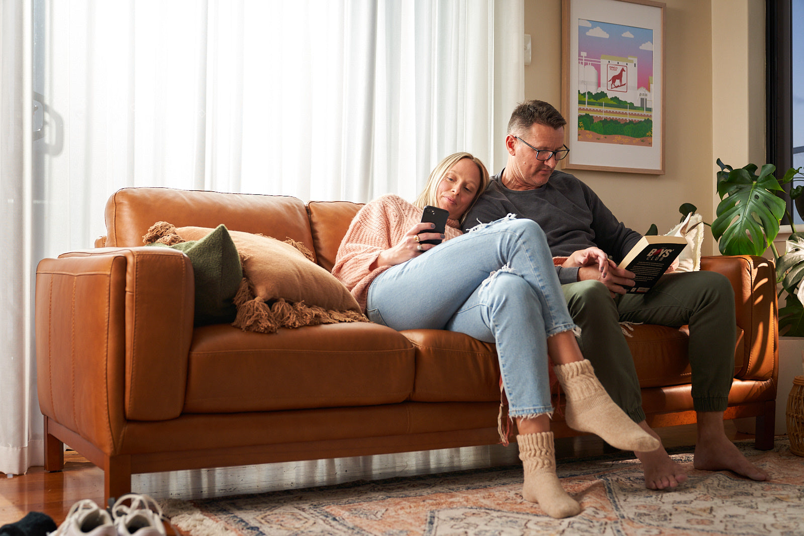 Oxley Leather Ottoman