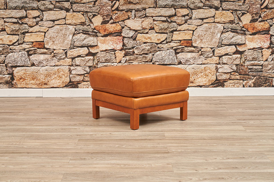 Oxley Leather Ottoman