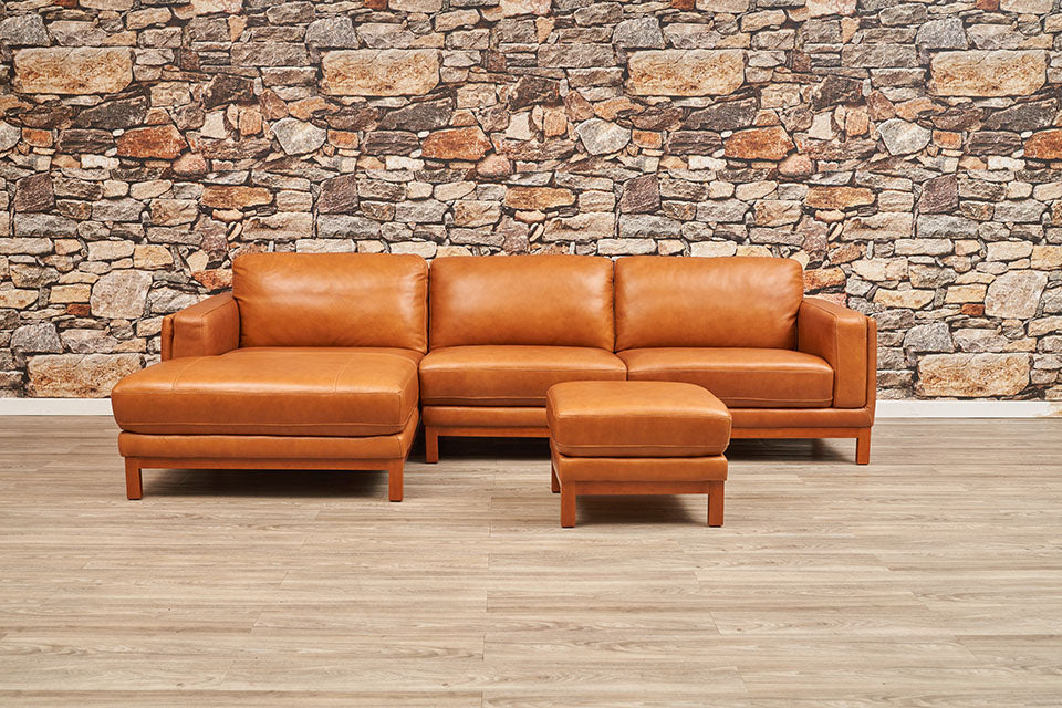 Oxley Leather Ottoman