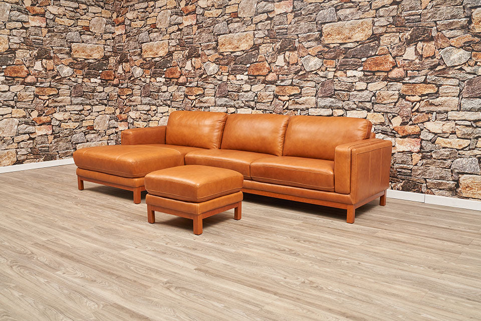 Oxley Leather Ottoman