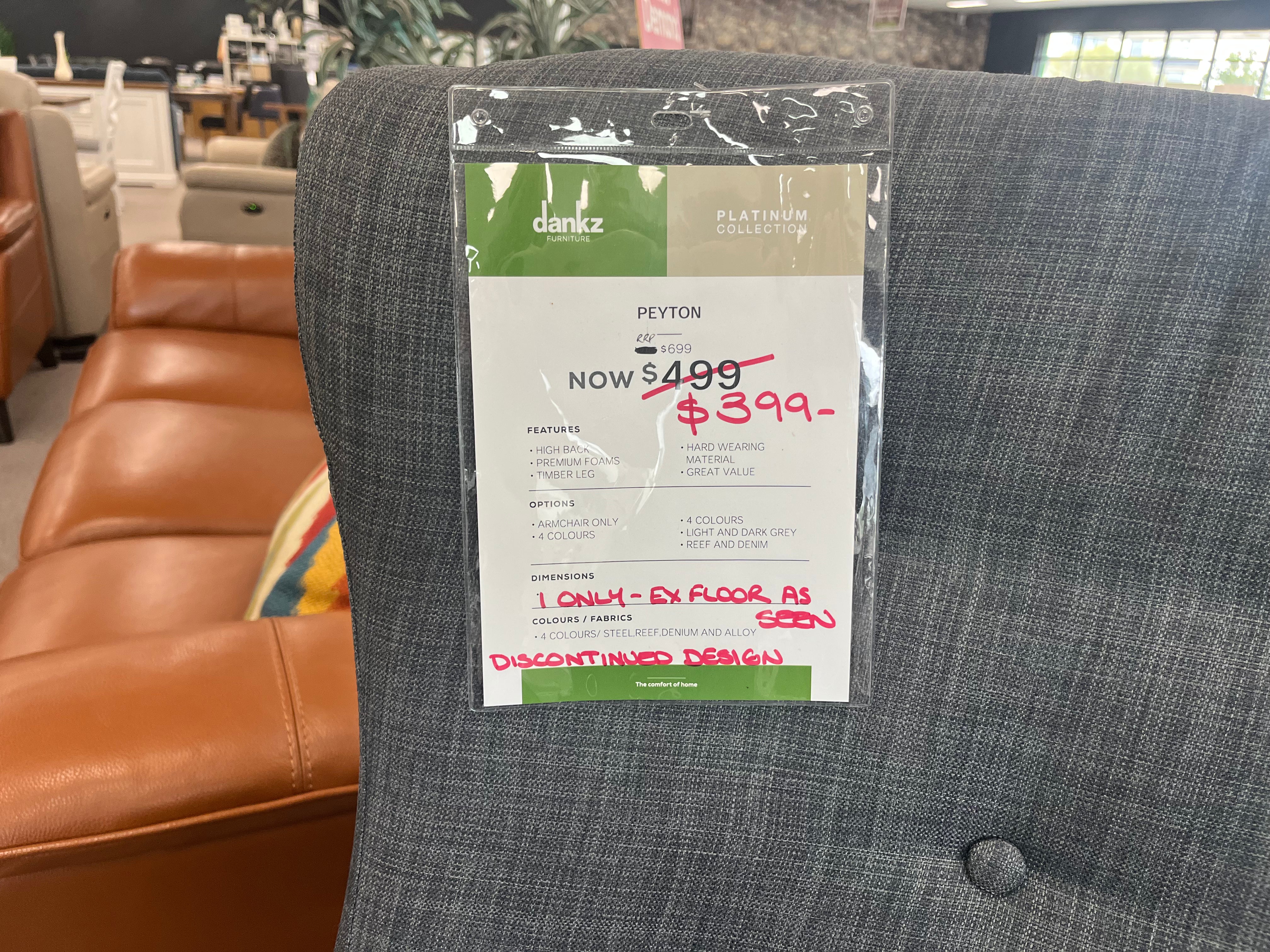 Peyton Accent Chair Alloy (Joondalup)
