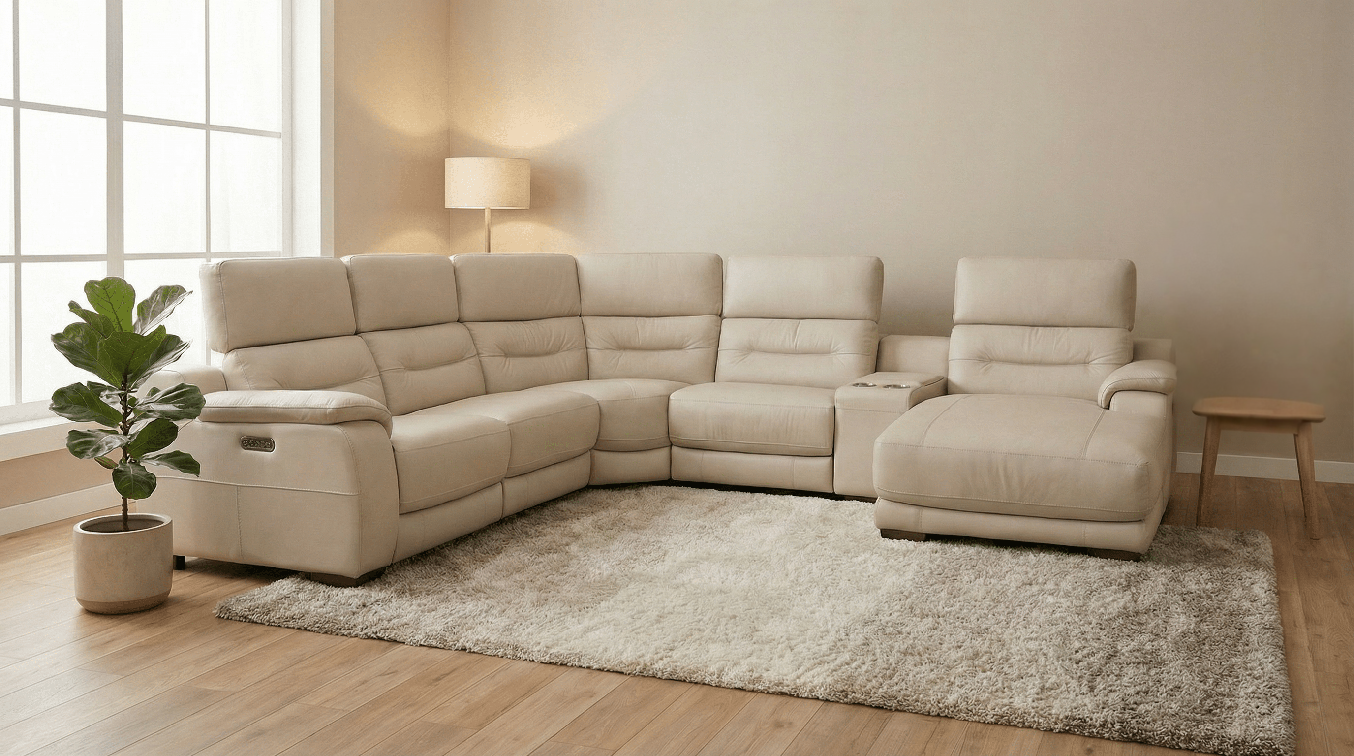 Yarra Leather Chaise/Corner Modular Sofa